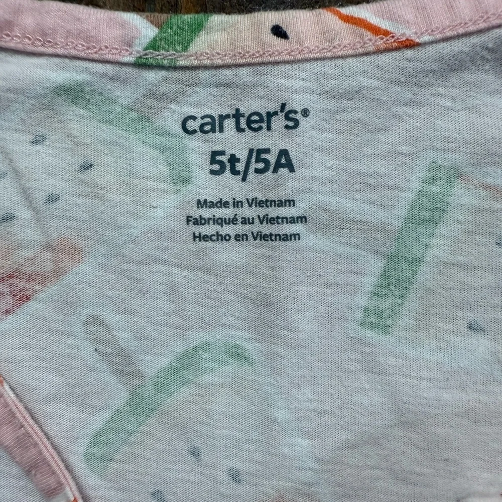 Carter’s Girls 5T Watermelon Popsicle Print Sleeveless Dress EUC